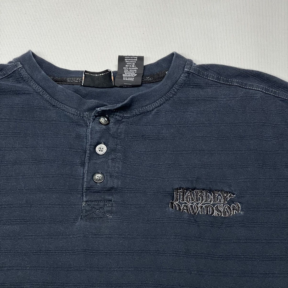 Harley Davidson Harley Davidson Tee Shirt Black Long Sleeve Henley Skull Size US XXL / EU 58 / 5 - 4 Thumbnail