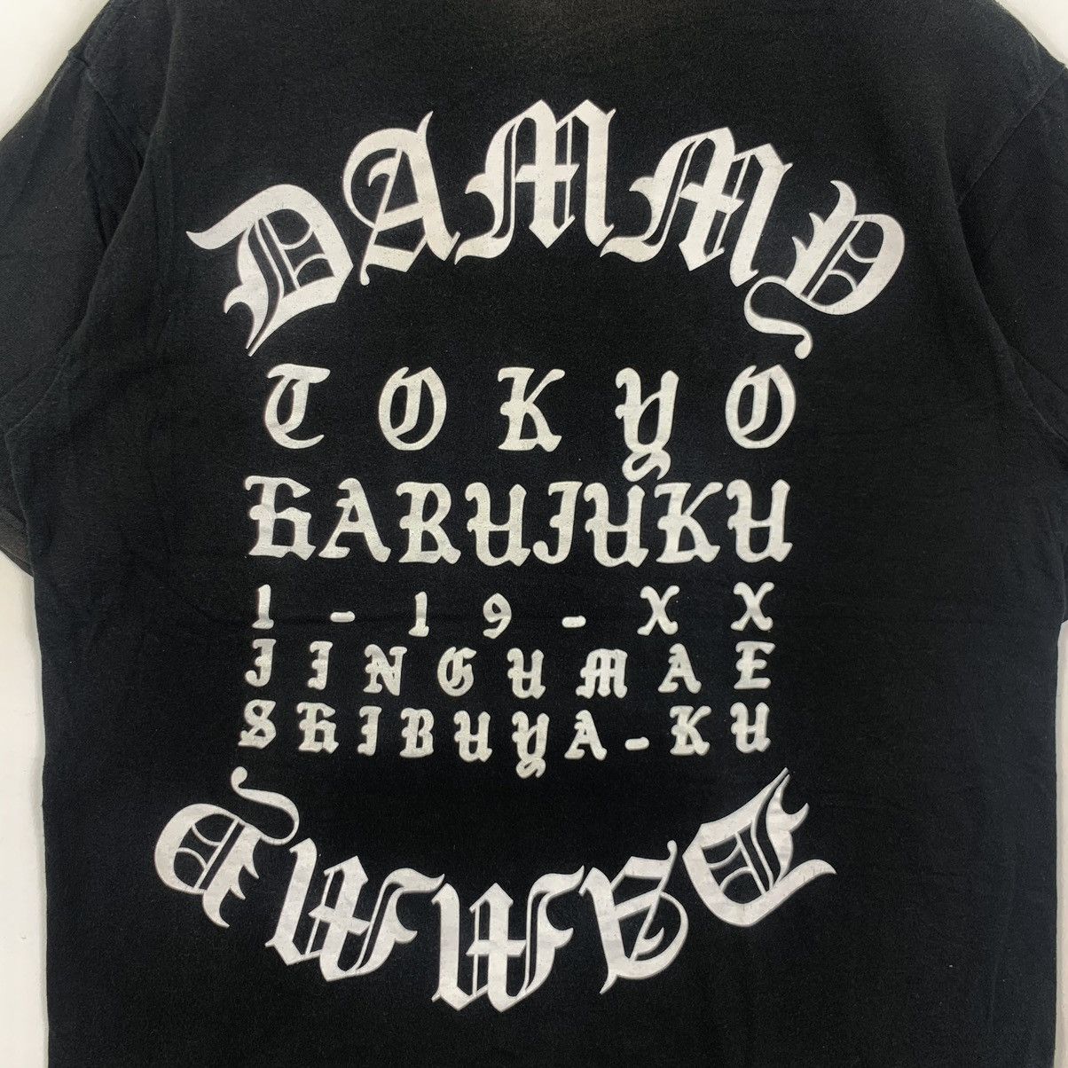 Vintage DAMMY TOKYO HARAJUKU Old English Text Tee Shirt Size US XL / EU 56 / 4 - 5 Thumbnail