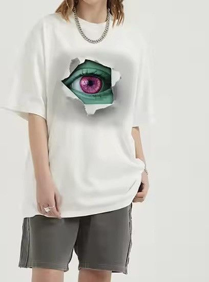 Japanese Brand × Vintage Evil Eye Graphic Casual Beige White Tshirt Size US S / EU 44-46 / 1 - 1 Thumbnail