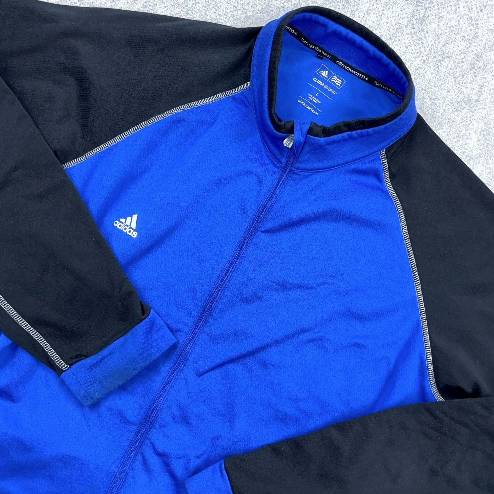 Adidas Adidas Track Jacket Women L Blue Black Full Zip Clima Warm Performance Gym Size L / US 10 / IT 46 - 2 Thumbnail