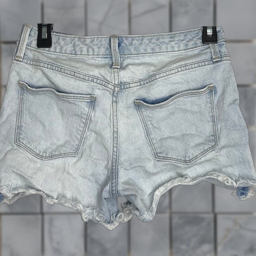 Vintage Universal Thread Shorts Women 0 Blue Cut-Off High Rise Shortie Denim Distressed 5-Pocket Casual Summer Vintage Style Size 26" / US 2 / IT 38 - 1 Thumbnail
