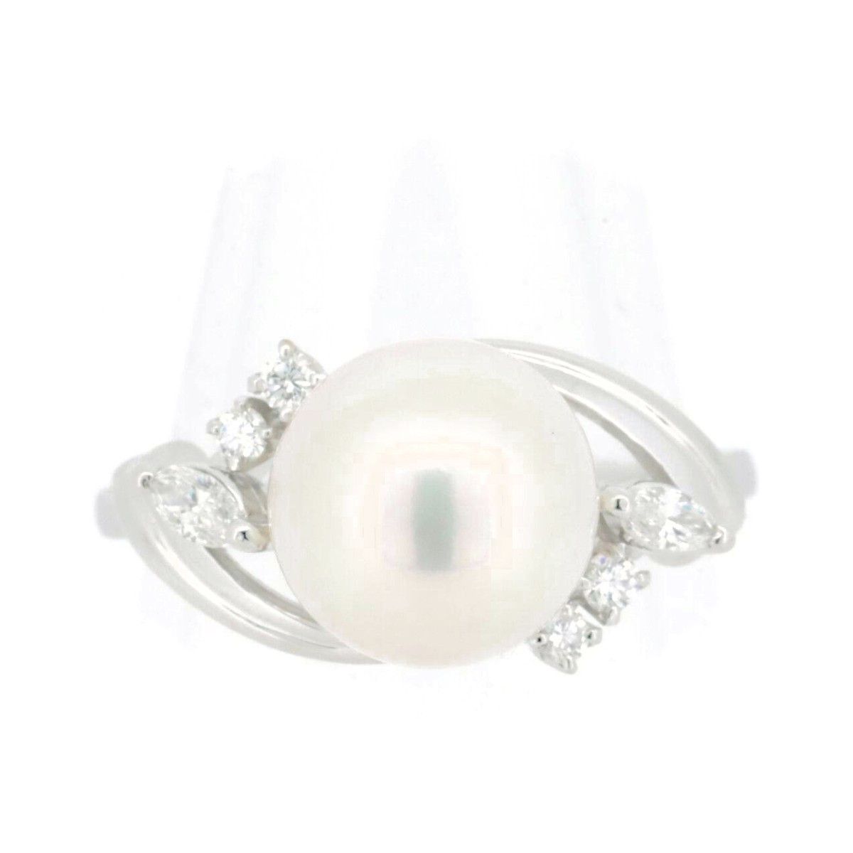Mikimoto Mikimoto Mikimoto Pearl Pt950 Diamond Ring Metal Ring Size ONE SIZE - 1 Thumbnail