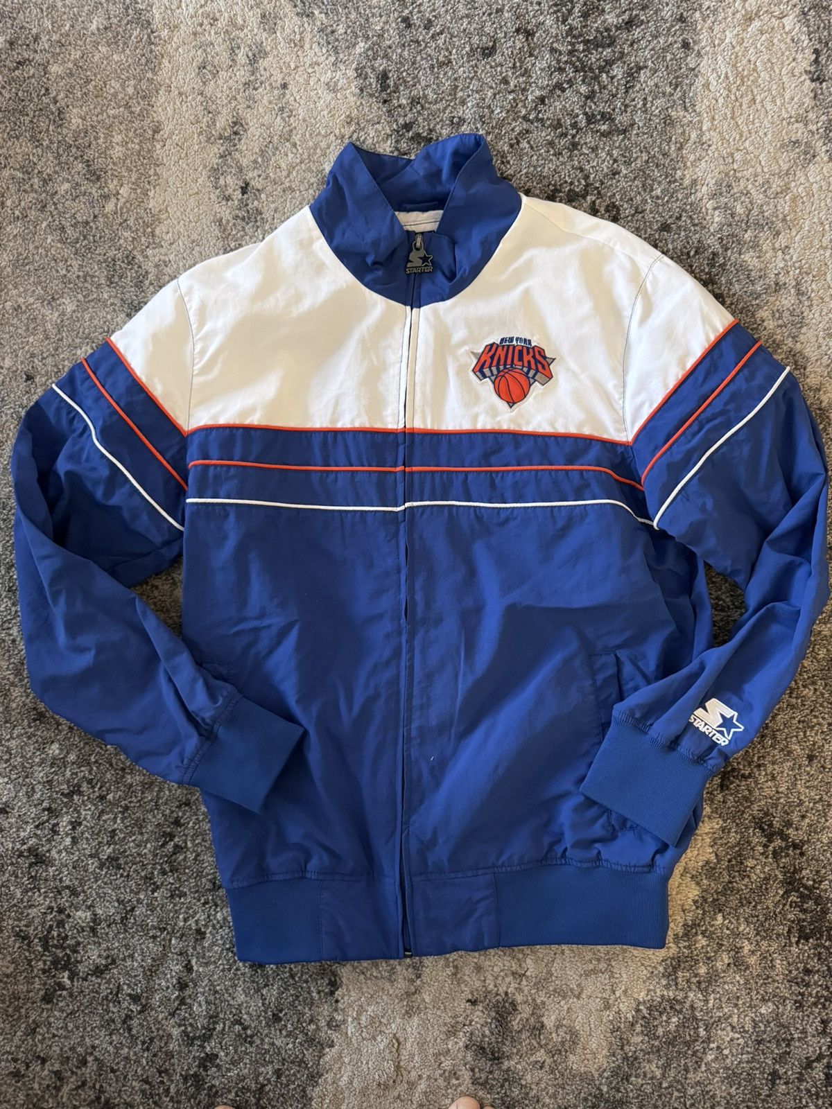 image of Knicks Starter Jacket VTG in Blue, Men's (Size Large)