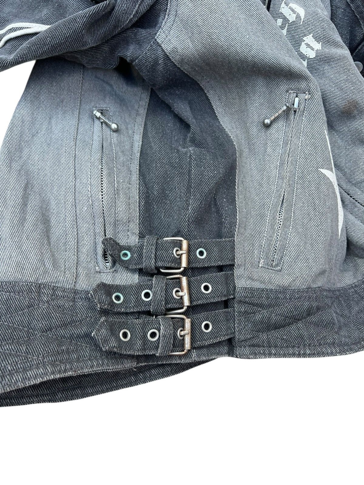 Kadoya Vintage Y2K BATES Distressed Faded Denim Moto Jacket Size US L / EU 52-54 / 3 - 14 Thumbnail