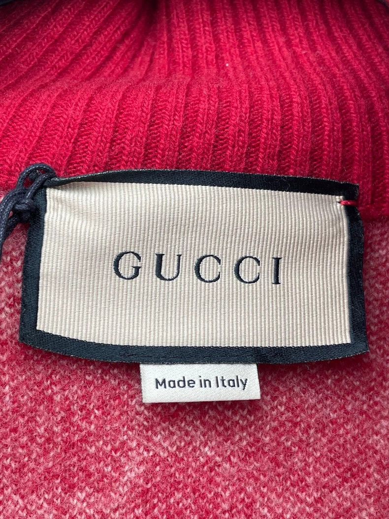 Gucci Gucci Red double G full print knitted cashmere zipper cardi Size US XS / EU 42 / 0 - 7 Thumbnail