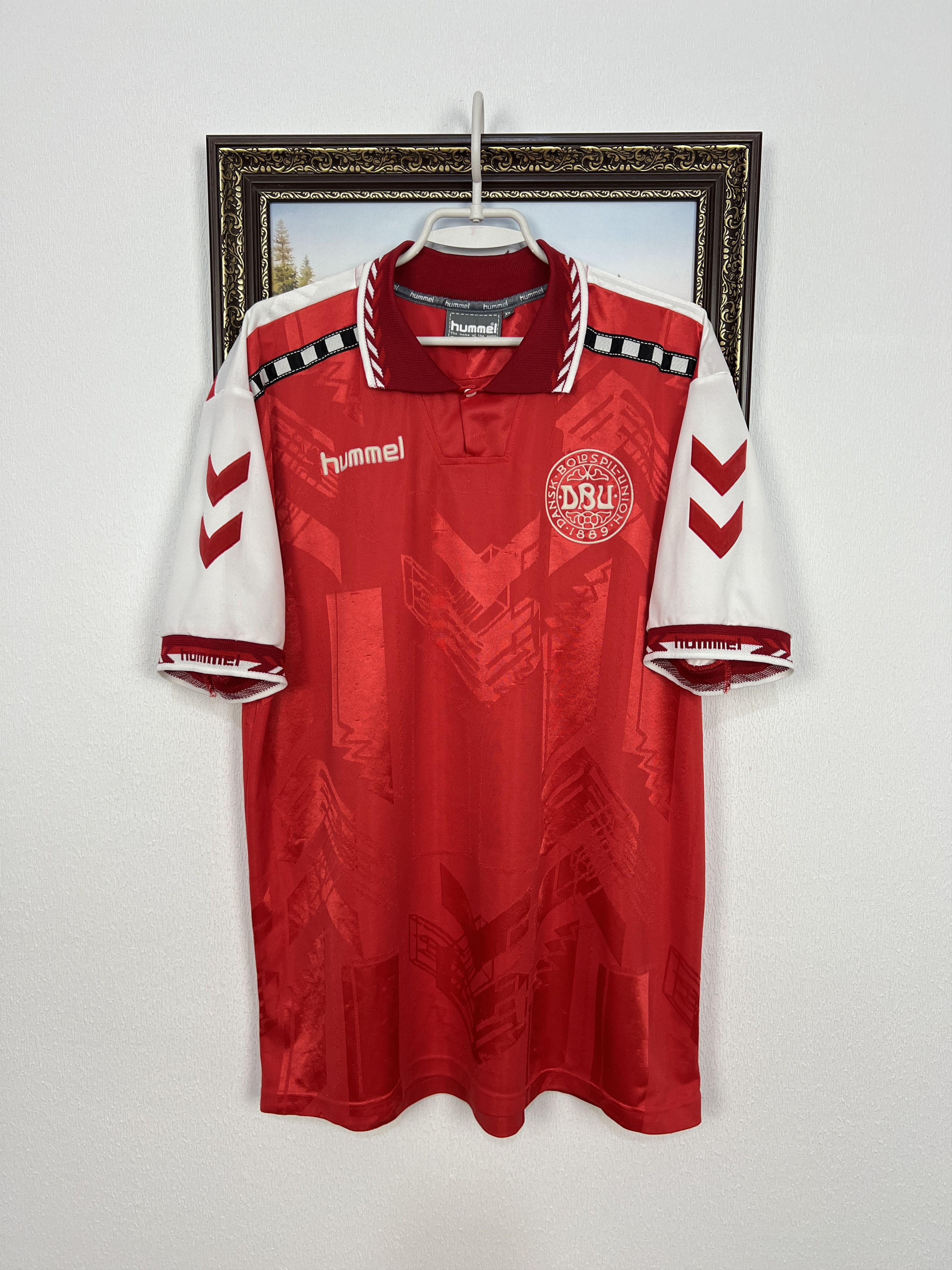 Hummel Share Denmark Home football shirt 1996 Soccer Hummel Jersey Size US XL / EU 56 / 4 - 1 Thumbnail