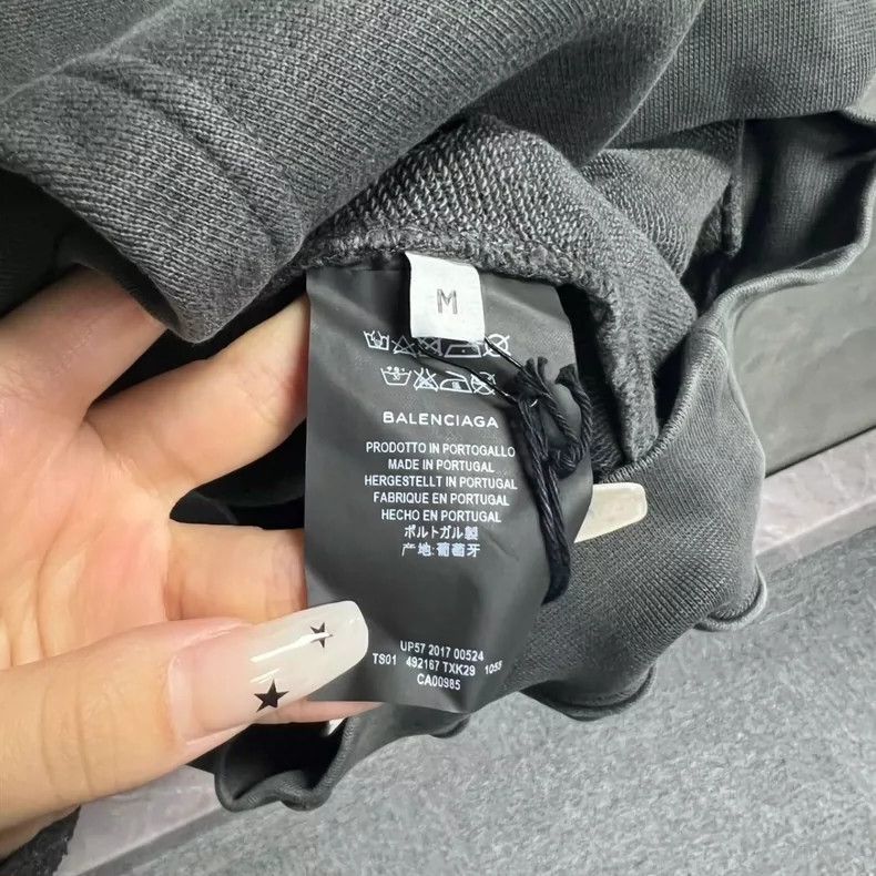 Balenciaga Balenciaga Grey printed logo hooded sweatshirt on back Size US XS / EU 42 / 0 - 6 Thumbnail