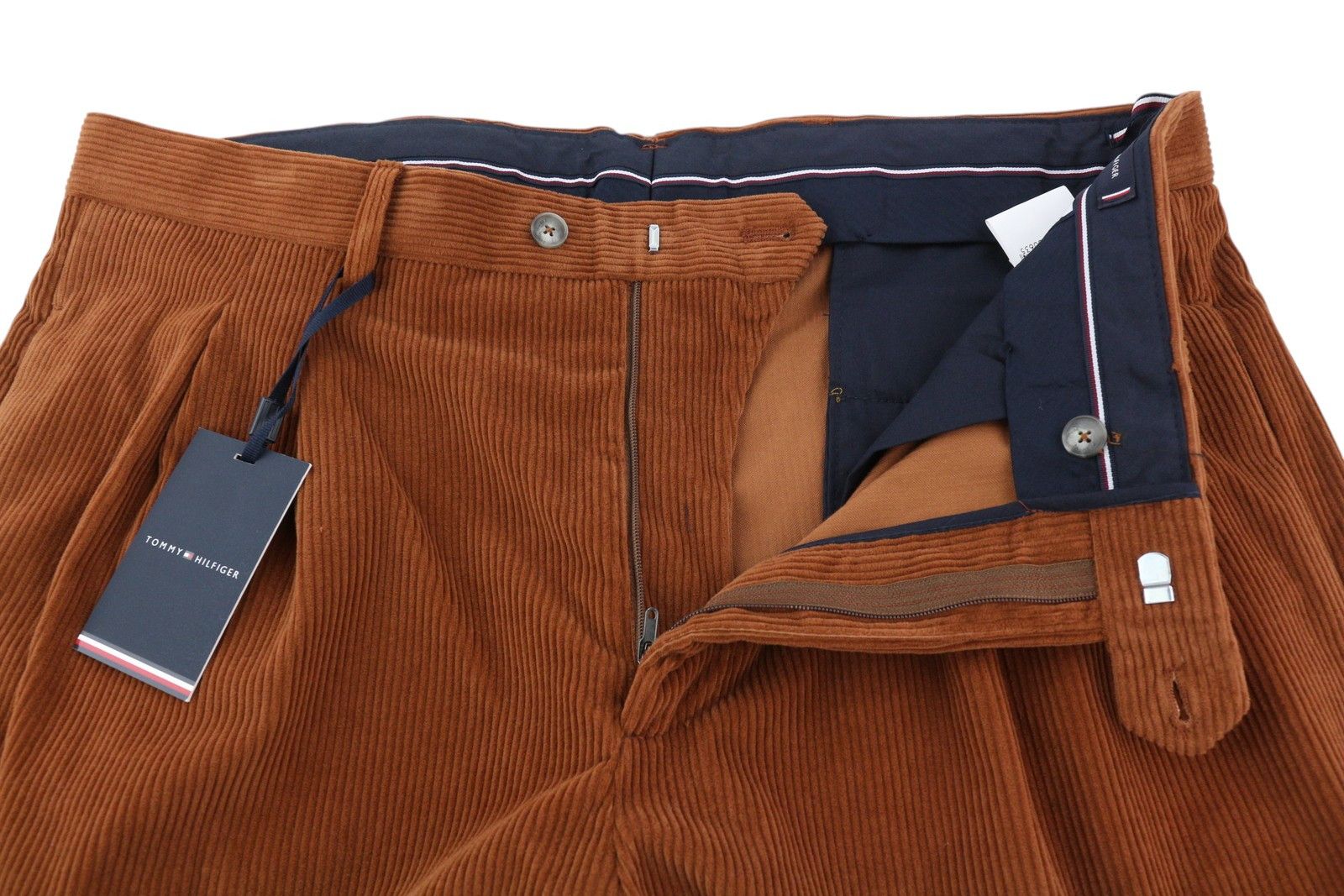 Tommy Hilfiger ROCK VELVET LARDINI W36 Corduroy Pleated Leg Trousers 85365 Size US 36 / EU 52 - 4 Thumbnail