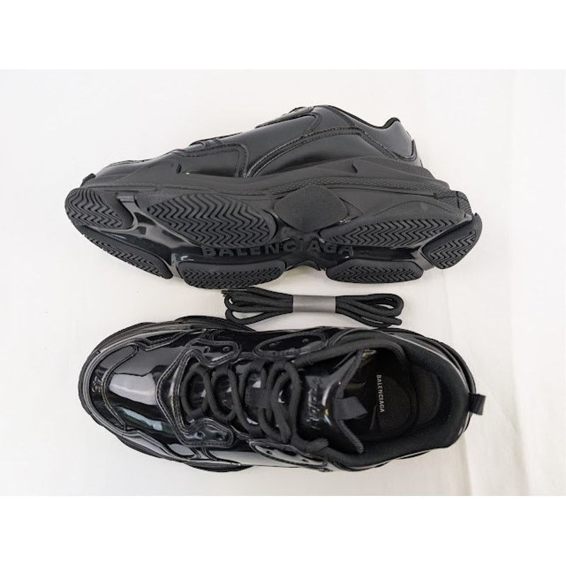Balenciaga o1rshd1 Triple S Rubber Sneakers in Black Size US 12 / EU 45 - 1 Thumbnail