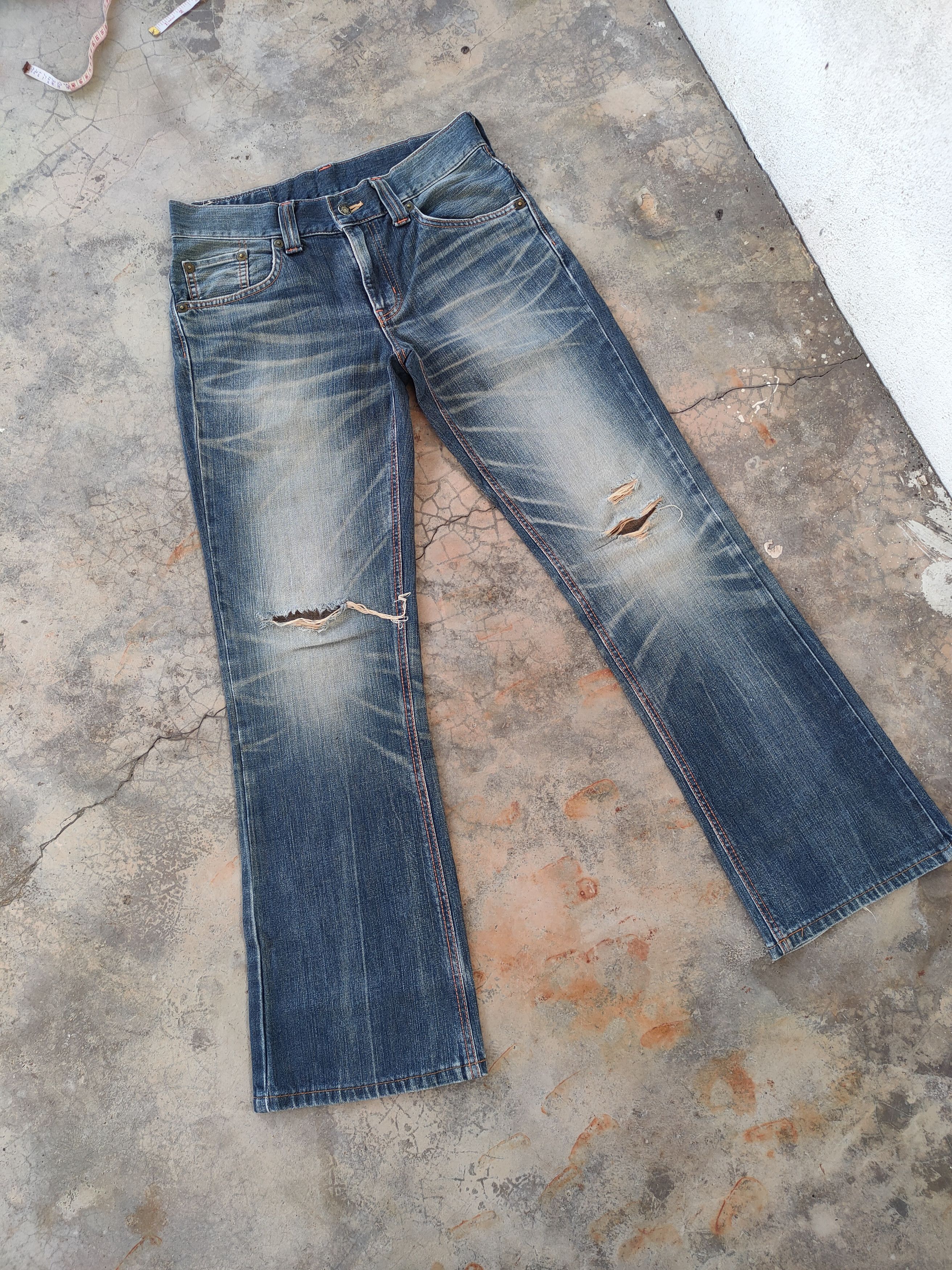 Edwin VINTAGE EDWIN FLARE FADED DISTRESSED JEANS DENIM PANTS Size US 31 - 4 Thumbnail