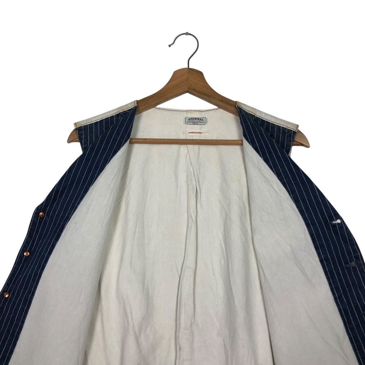 Eternal 🔥VINTAGE WAIST COATS VEST ETERNAL HICKORY CHORE STRIPED Size US L / EU 52-54 / 3 - 17 Thumbnail