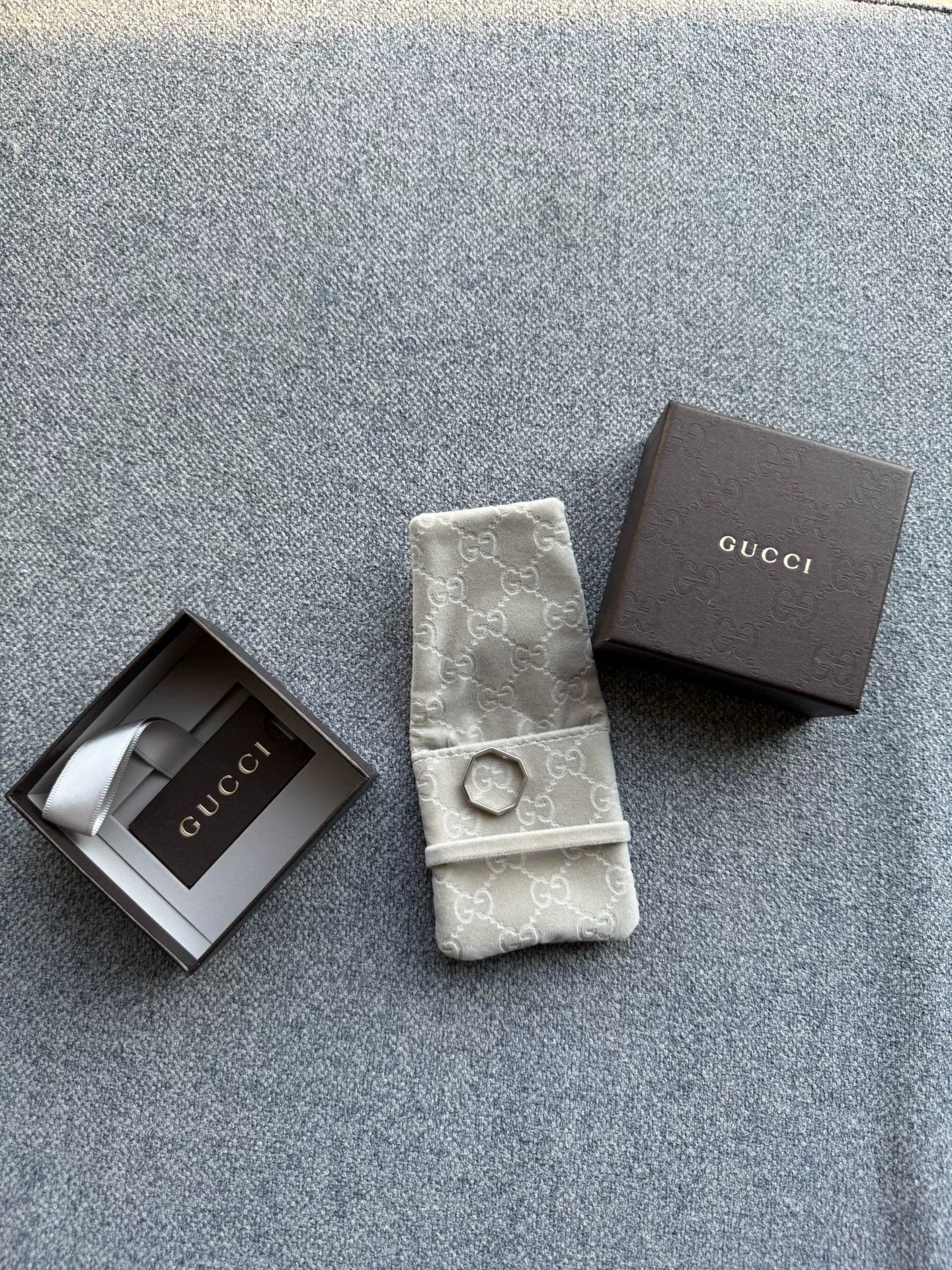 Gucci Gucci Platinum Double Diamond Hexagon Ring Size ONE SIZE - 1 Thumbnail