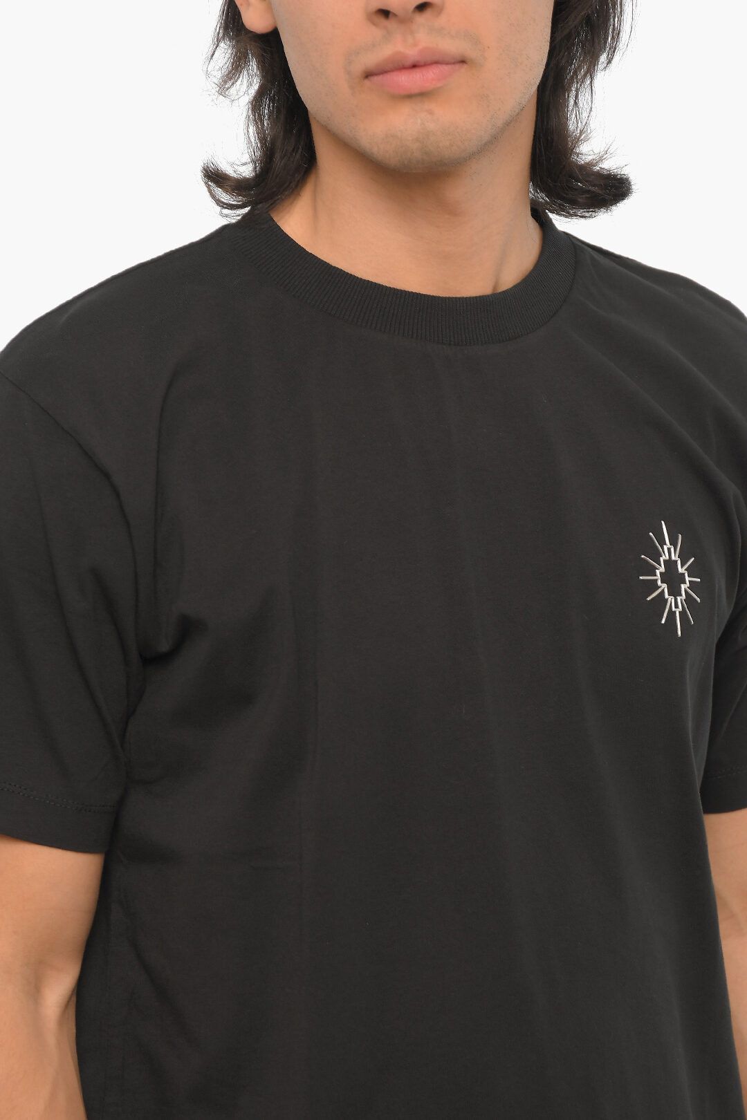 Marcelo Burlon og1mm0824 Eclipse Cross Crewneck T-Shirt in Black Size US XL / EU 56 / 4 - 3 Thumbnail