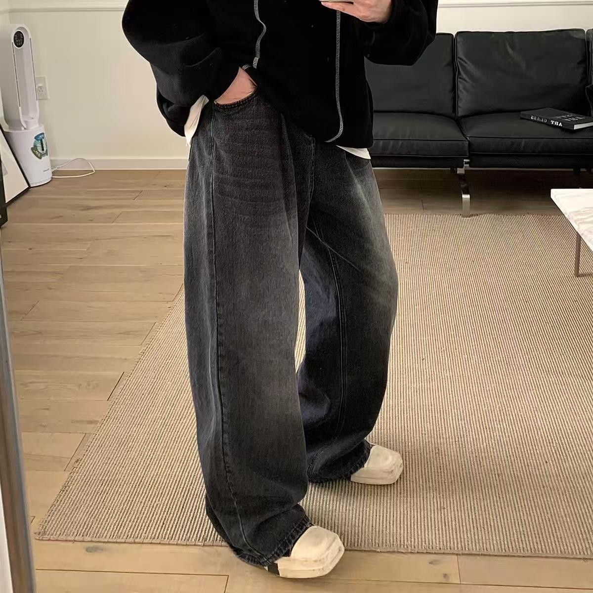 Japanese Brand × Jean Black washed vintage American straight jeans Size US 32 / EU 48 - 2 Thumbnail