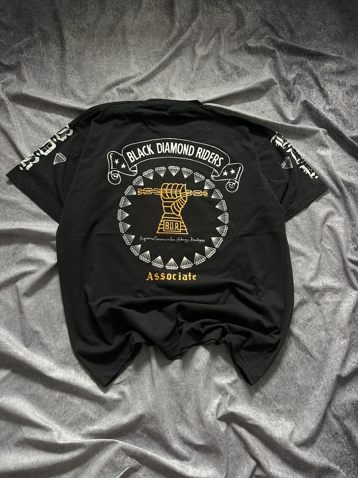 Fruit Of The Loom 90s Black Diamond Riders Johny Sombrero Vintage Black Tee Size US XL / EU 56 / 4 - 13 Thumbnail
