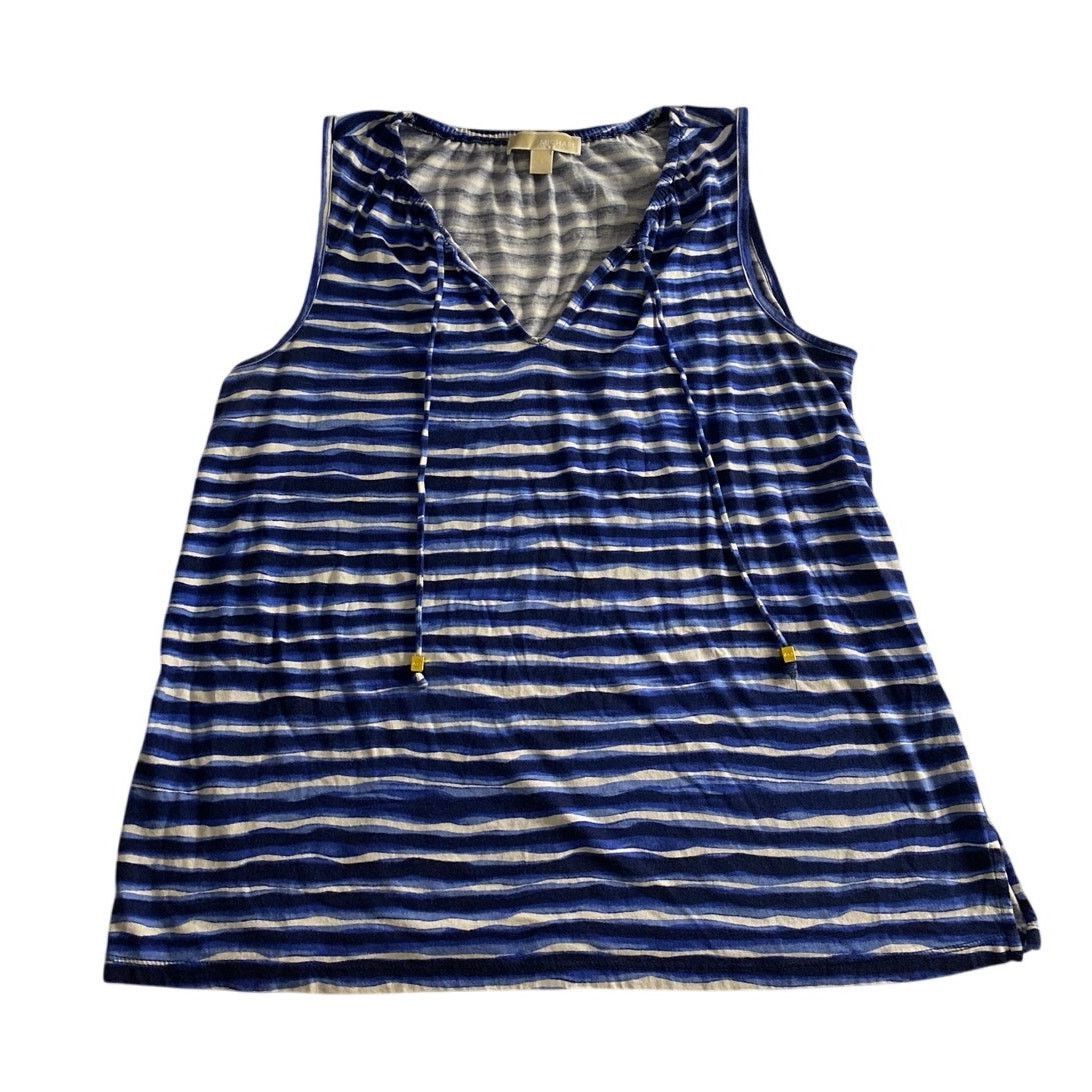 Michael Kors Michael Michael Kors Blue White Striped Sleeveless Top L Size L / US 10 / IT 46 - 2 Thumbnail