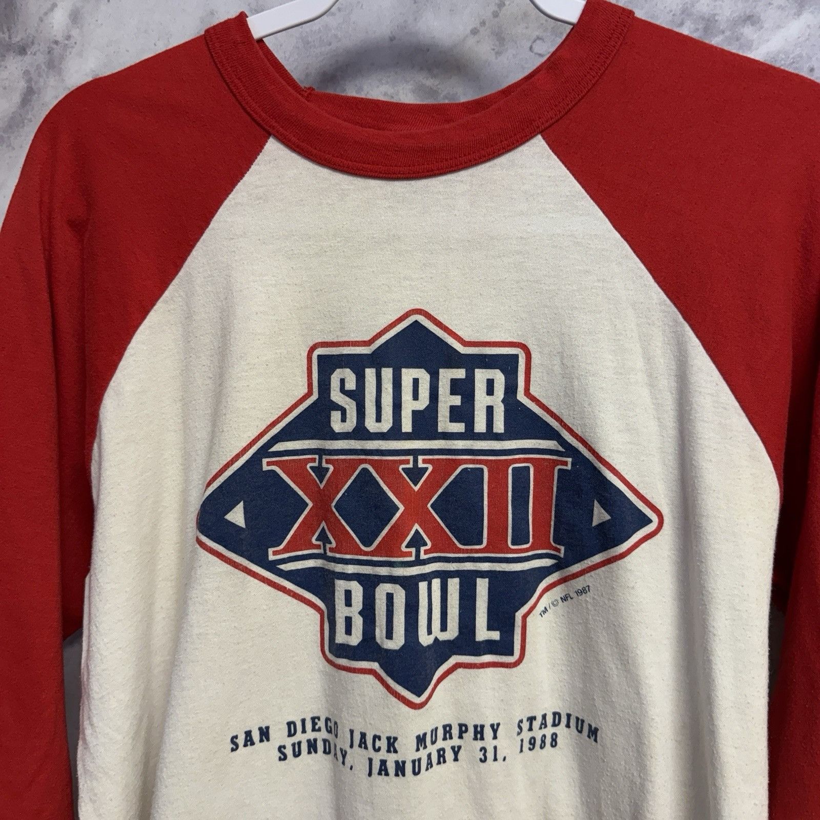Trench USA Vintage 80s Super Bowl XXII T Shirt Mens XL Trench 3/4 Sleev Size US XL / EU 56 / 4 - 1 Thumbnail