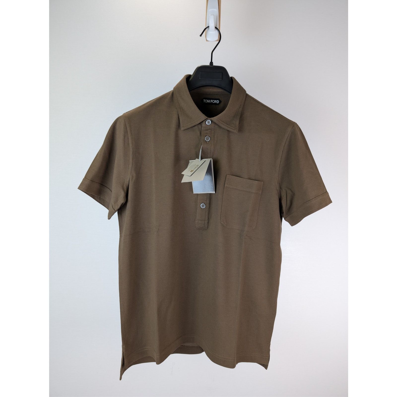 Tom Ford o1rshd1 Cotton Pique Polo Shirt in Brown Size US M / EU 48-50 / 2 - 8 Thumbnail
