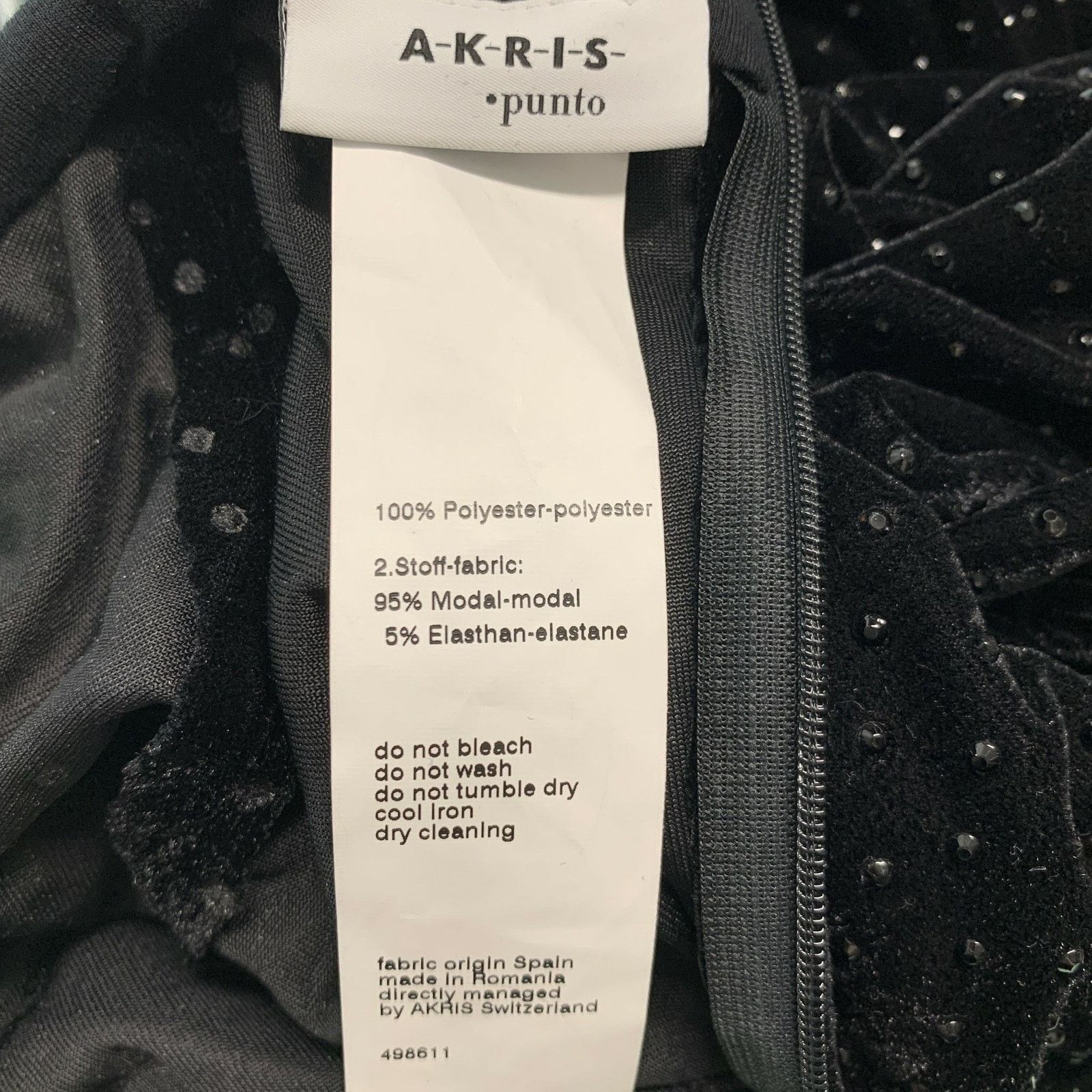 Akris AKRIS Size 8 Black Polyester Beaded Turtleneck Dress Top Size M / US 6-8 / IT 42-44 - 5 Thumbnail