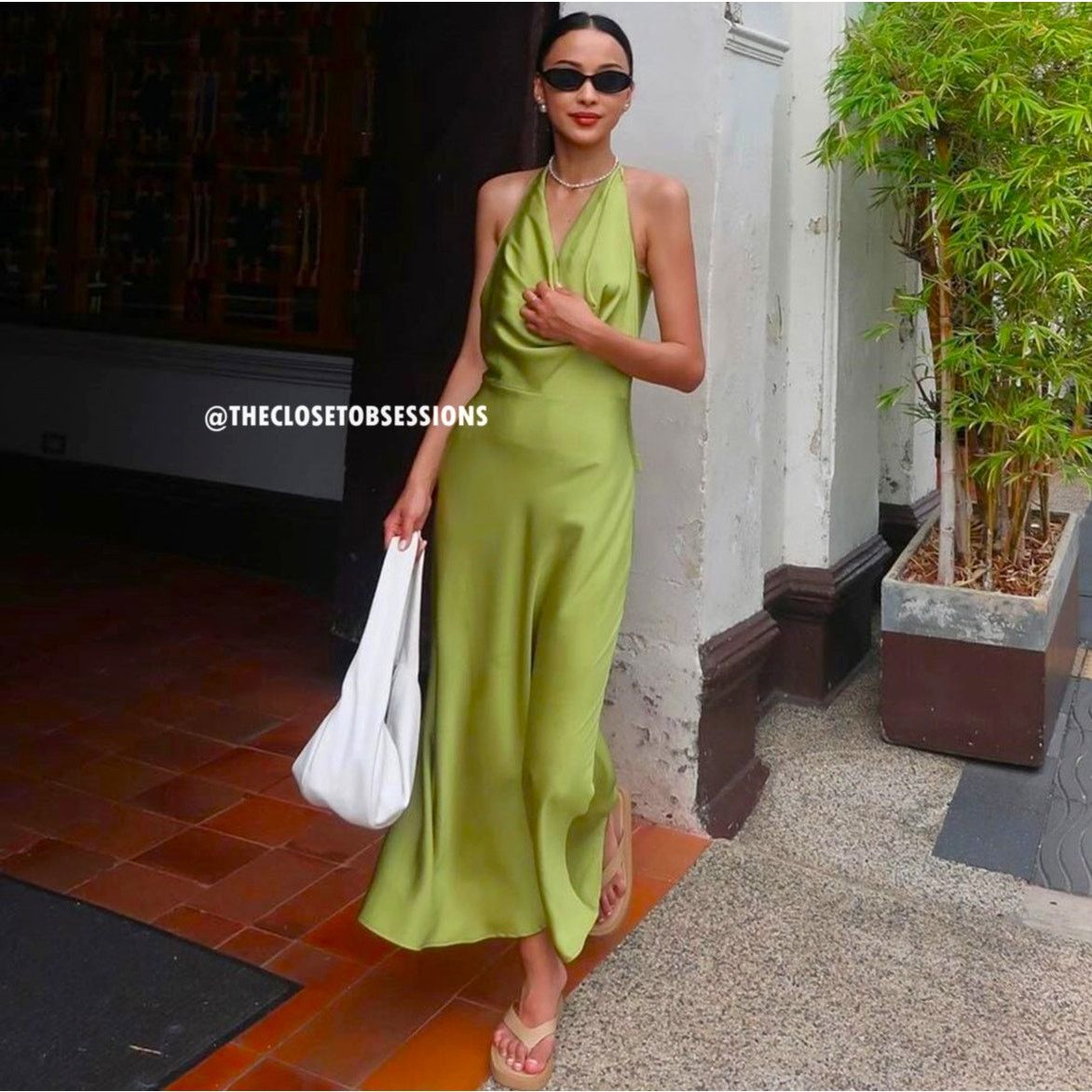 Mango MANGO Open Back Satin Midi Dress NWT Size S / US 4 / IT 40 - 13 Thumbnail