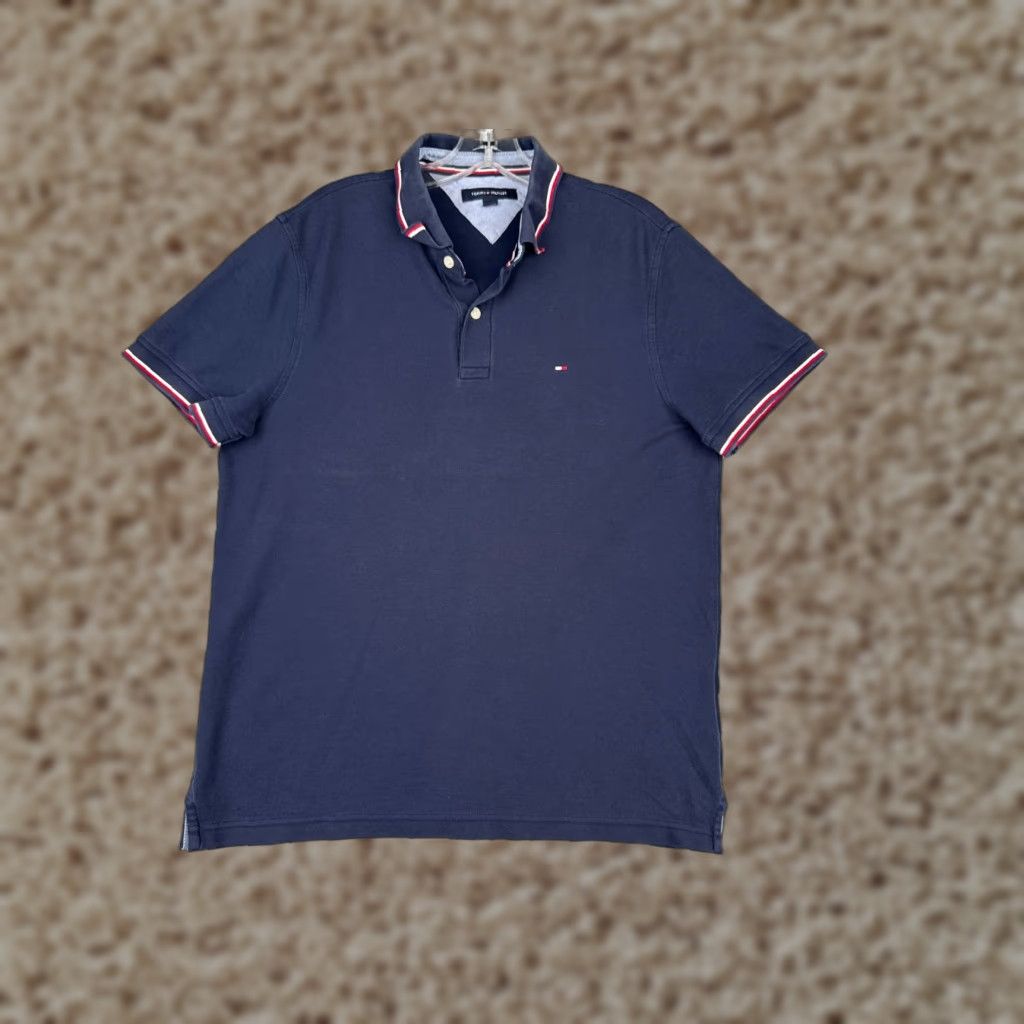 Tommy Hilfiger Tommy Hilfiger Polo Shirt Men Medium Blue Cotton Blend Short Sleeve Golf Slim Fit Size US M / EU 48-50 / 2 - 1 Thumbnail