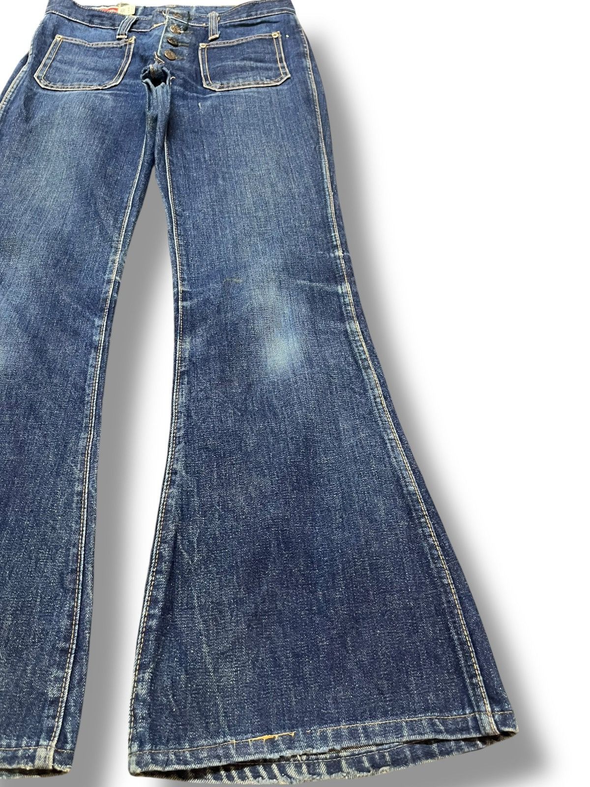 Japanese Brand Vintagw Betty Smith Flare Bell Bottom ButtonFly Denim Size US 29 - 4 Thumbnail