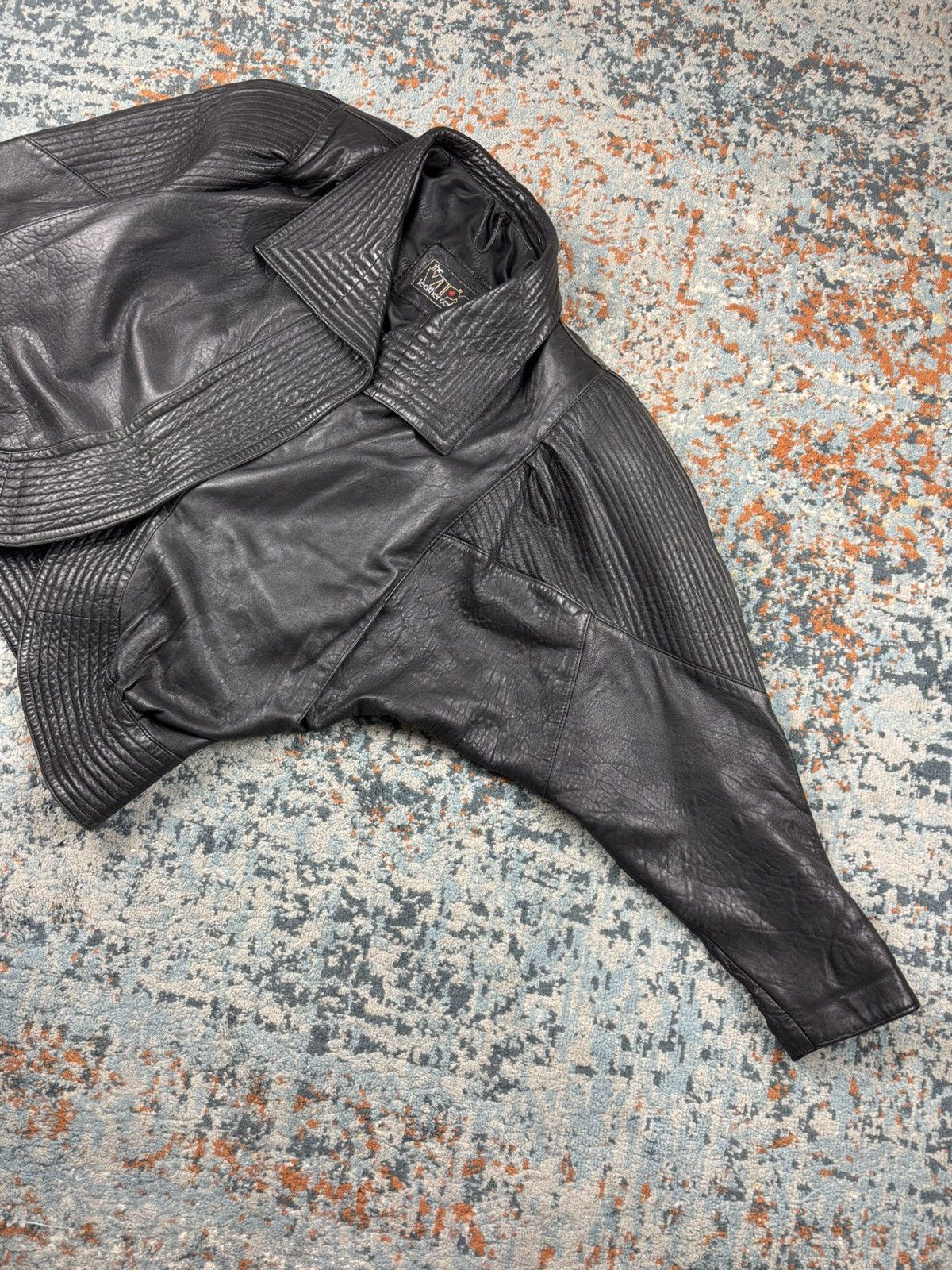 Japanese Brand × Vintage Vintage 90s crazy real leather avant garde design jacket Size M / US 6-8 / IT 42-44 - 4 Thumbnail