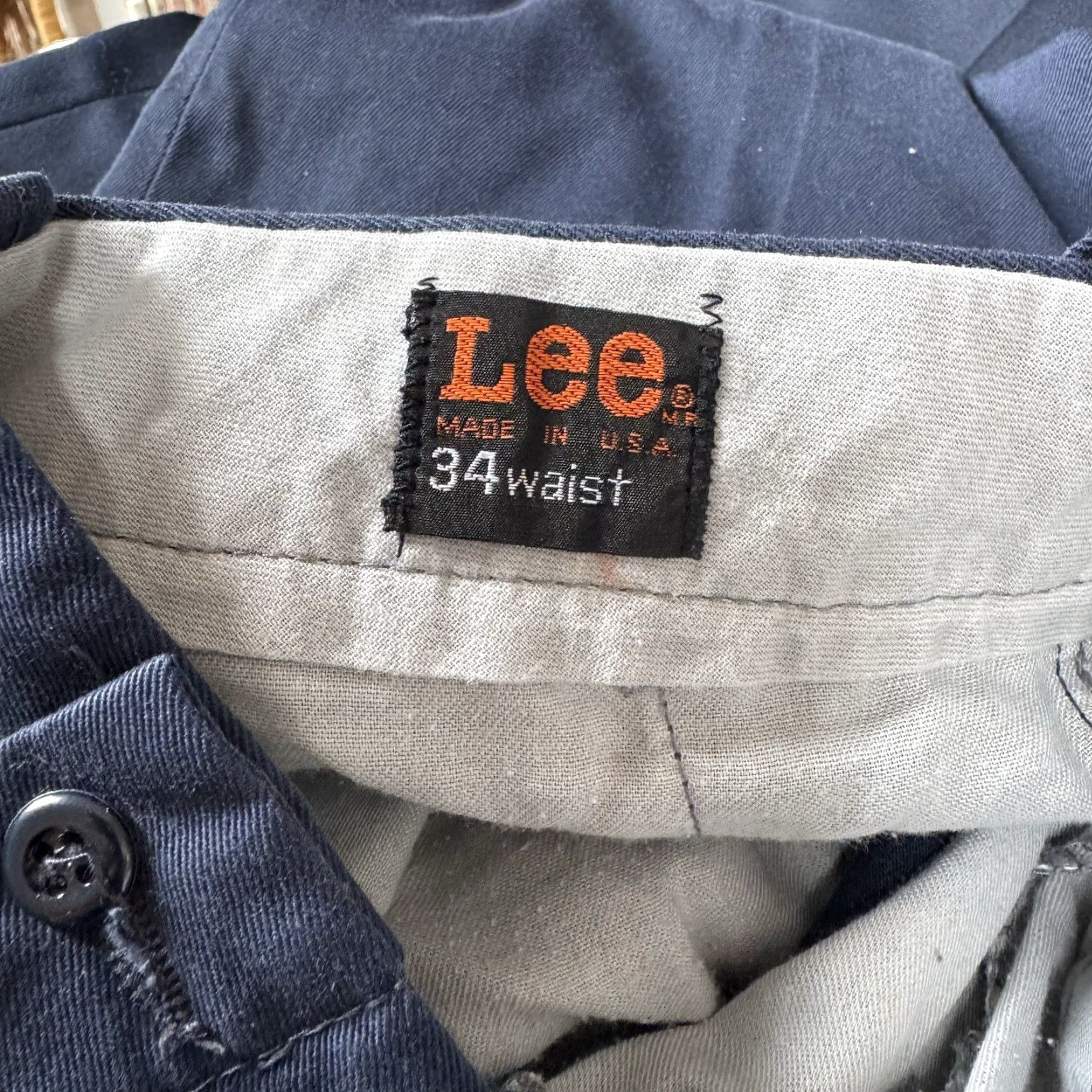 Lee VINTAGE Lee Chetopa Twill Work Pants Main Point Lee Chetopa Twill Pants 34 32.5x28.5 Blue 1970s Mens Boys? Size US 33 - 6 Thumbnail