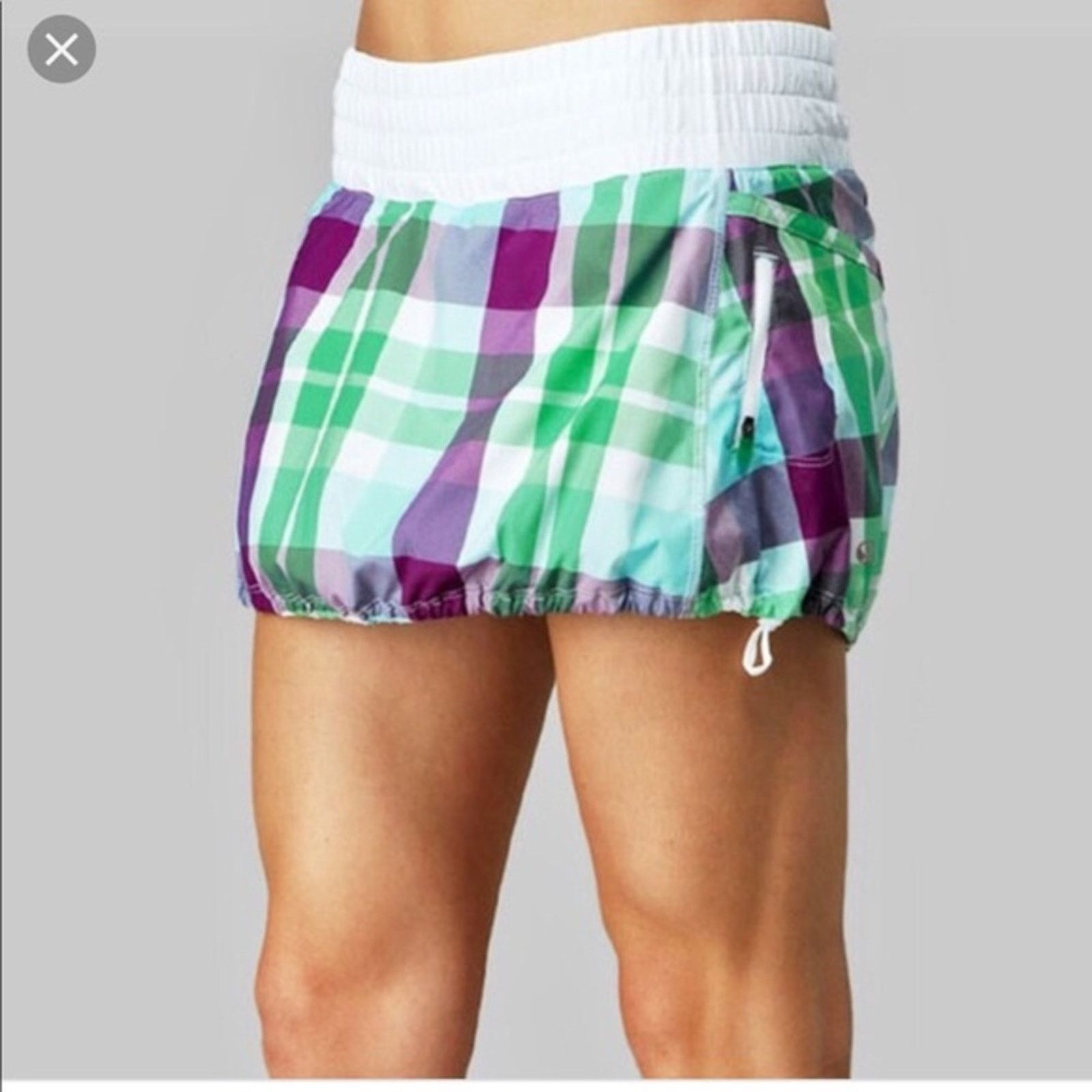 Lululemon Tracker Foxy Skirt green good purple plaid