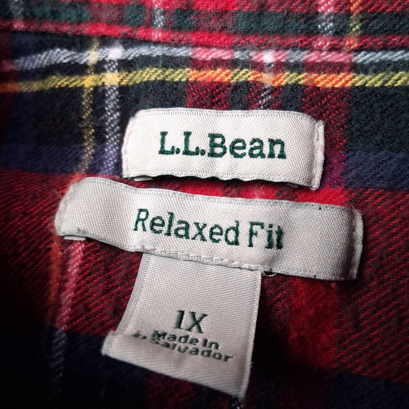Vintage LL Bean Flannel Shirt Women Plus Size 1X Red Scotch Plaid Royal Stewart Tartan Size XL / US 12-14 / IT 48-50 - 3 Thumbnail