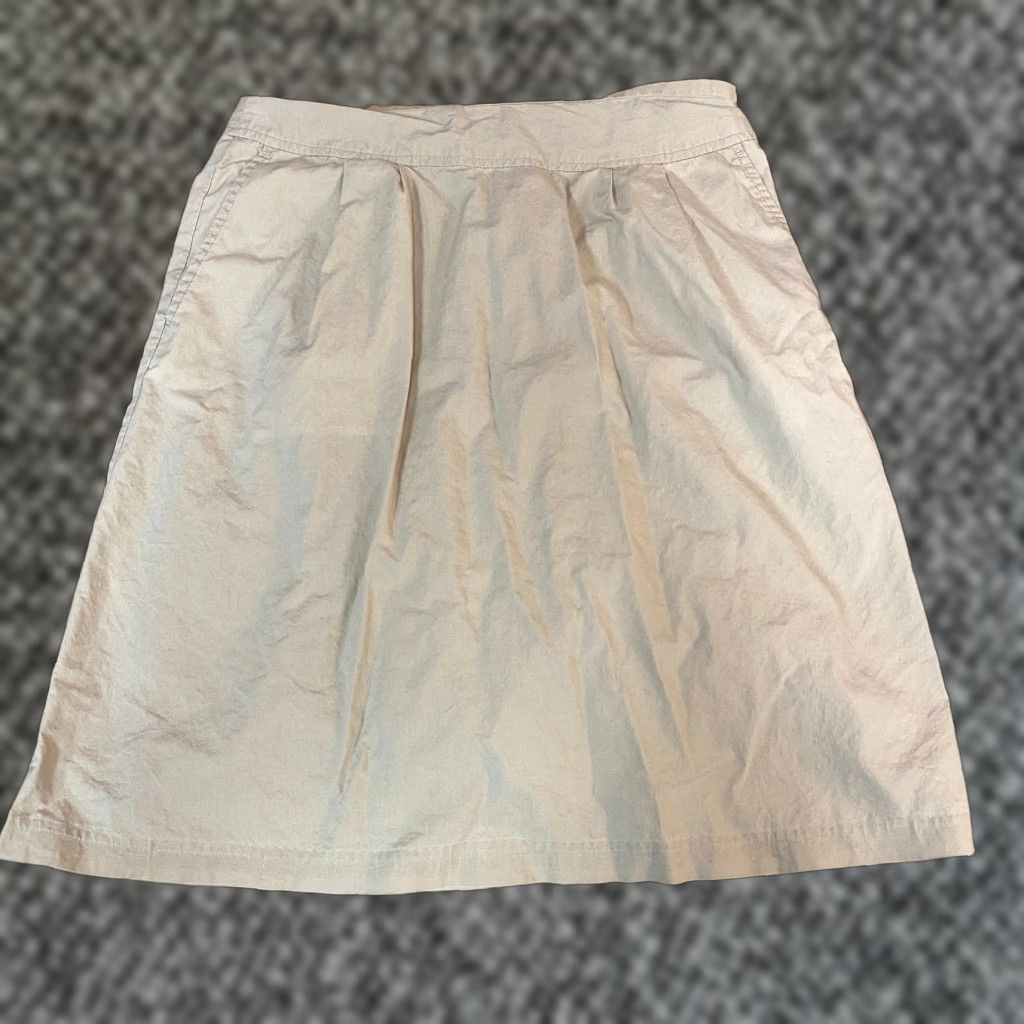 Lands' End Lands' End Skirt A-line Khaki Midi Cotton Pockets Lined Pleated Zip 4 Womens Size 27" / US 4 / IT 40 - 1 Thumbnail