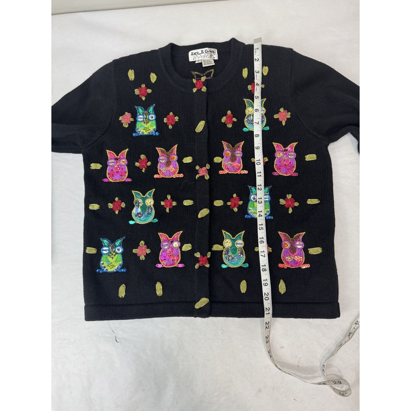 Other Vintage JACK B QUICK Owl Cardigan Beaded Sweater Sz S Size S / US 4 / IT 40 - 3 Thumbnail