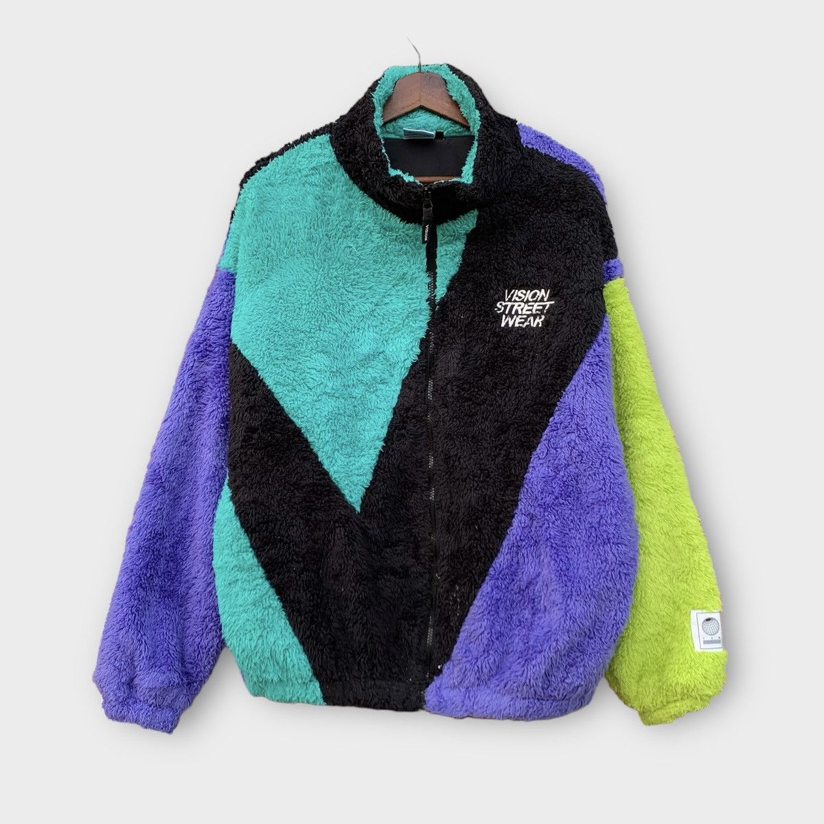 Vision street wear Fleece Sherpa Jacket Colour Block