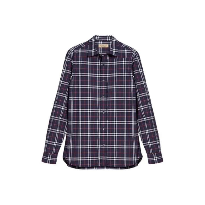 Burberry Burberry Navy Plaid Long Sleeve Shirt for Men Size US XXL / EU 58 / 5 - 1 Thumbnail