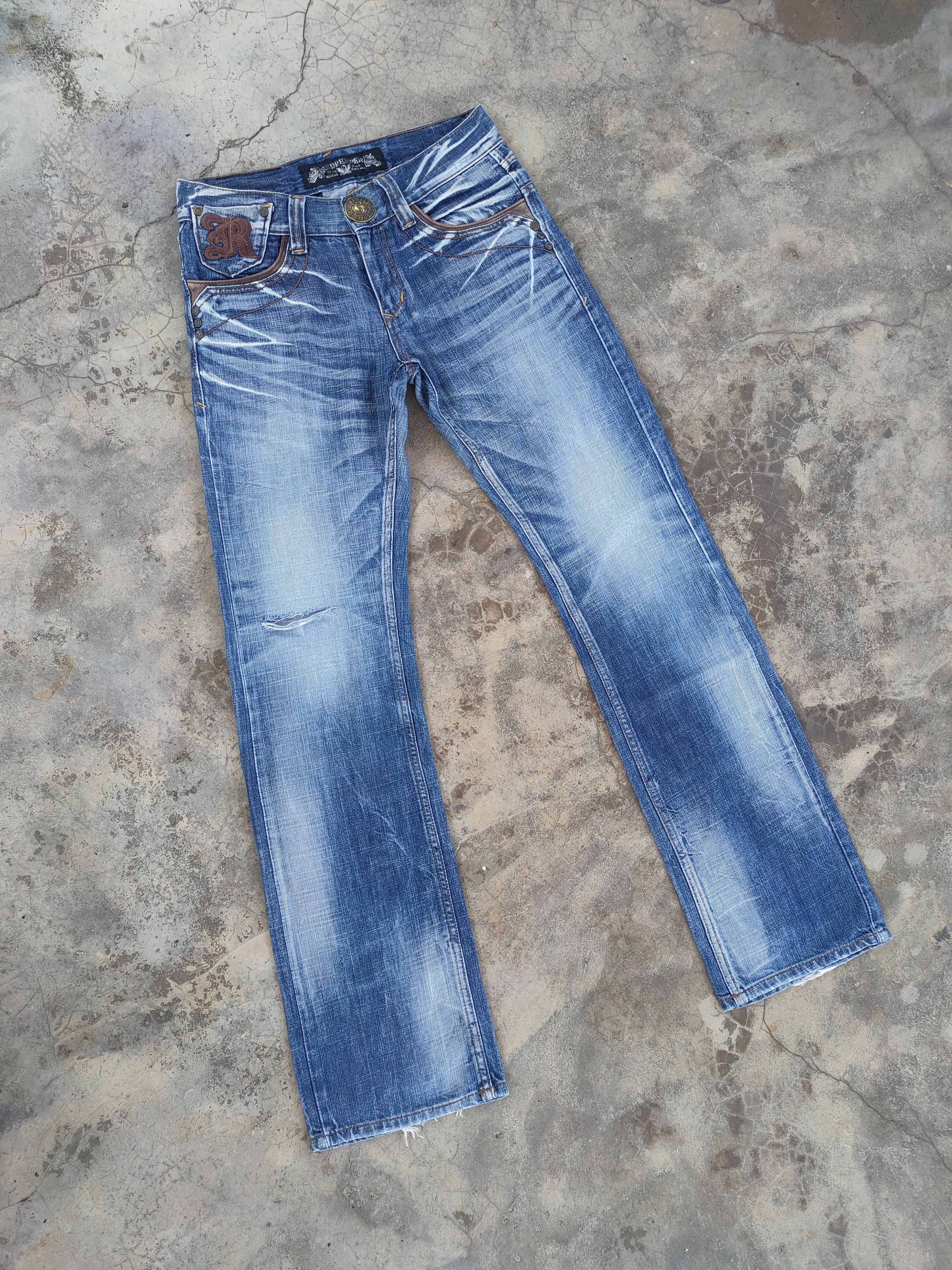 Japanese Brand W30×33 VINTAGE RED PEPPER FADED DISTRESSED JEAN DENIM PANTS Size US 30 / EU 46 - 1 Thumbnail