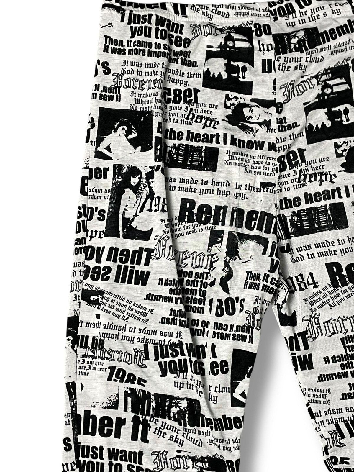 Designer × Japanese Brand Blue Trive Newspaper Pattern Cotton Spandex Pants (4) Size US 30 / EU 46 - 7 Thumbnail