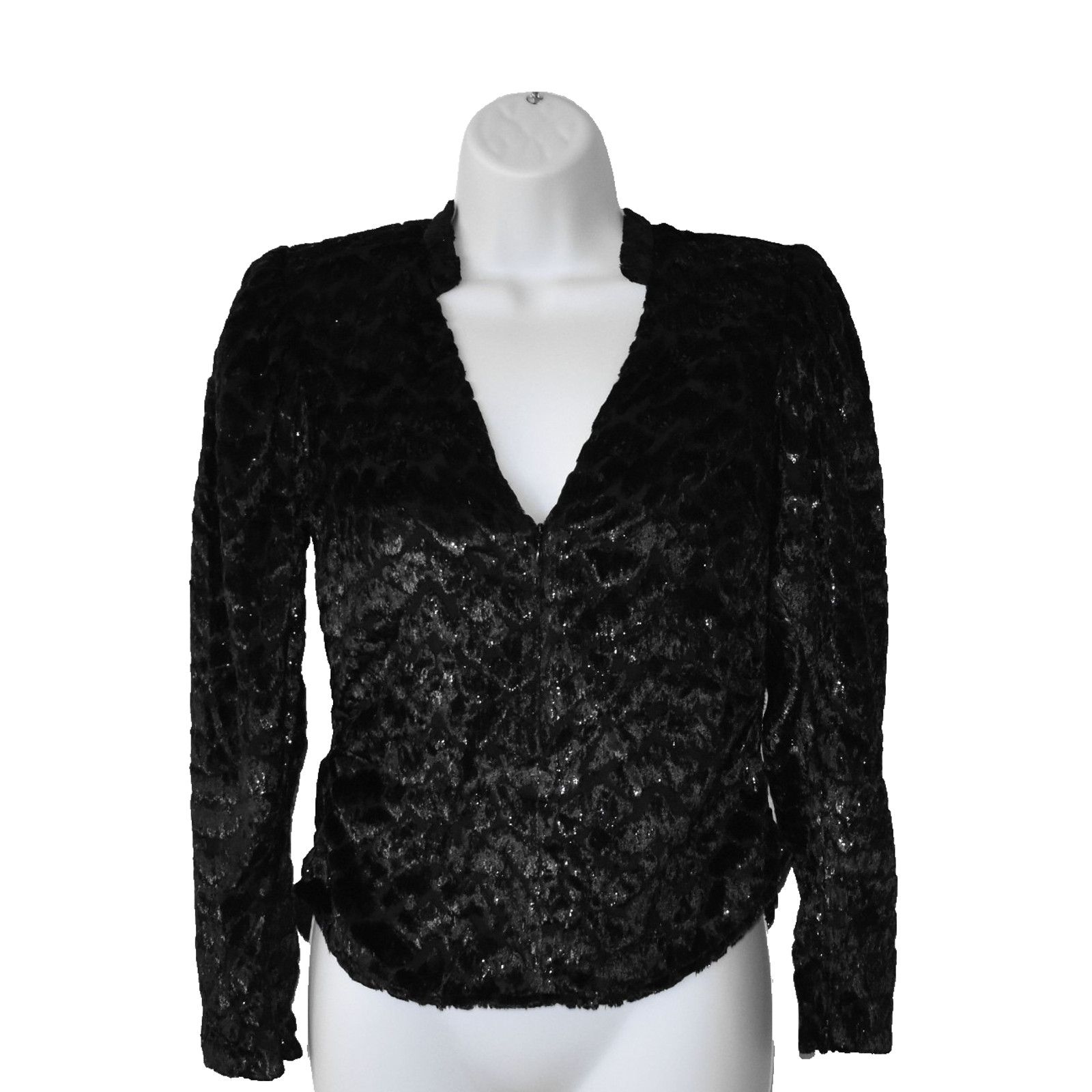 A.L.C. NWT A.L.C. Velvet V Neck Zip Long Sleeve Canyon Top 0 $450 Size XS / US 0-2 / IT 36-38 - 1 Thumbnail