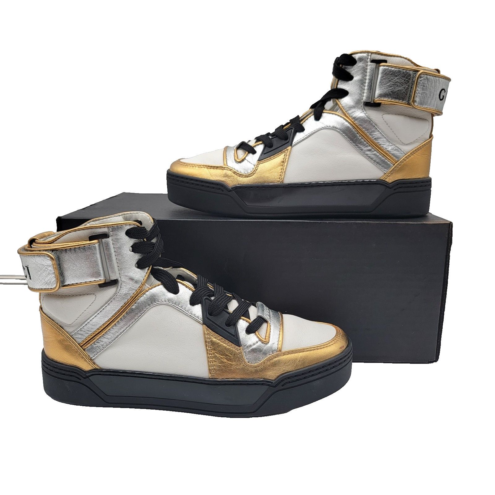 Gucci Gucci (388015) Interlocked GG Tri color Hi Top Sneakers EU35 Size US 5 / IT 35 - 1 Thumbnail