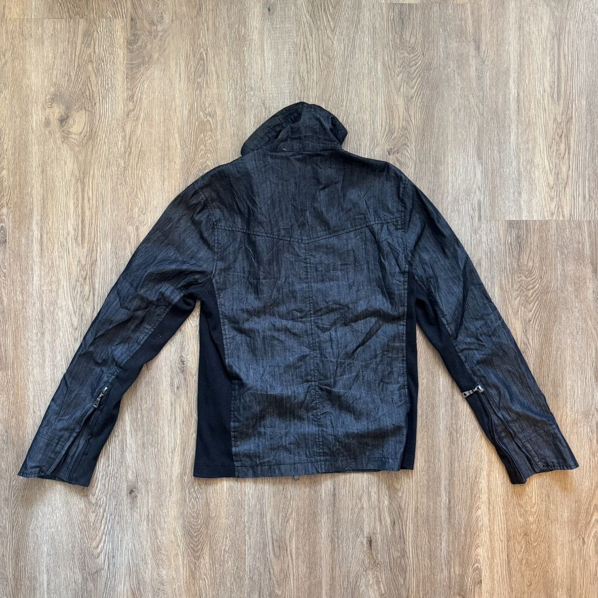 semanticdesign semantic design — Coated Denim Funnel-Neck Zip