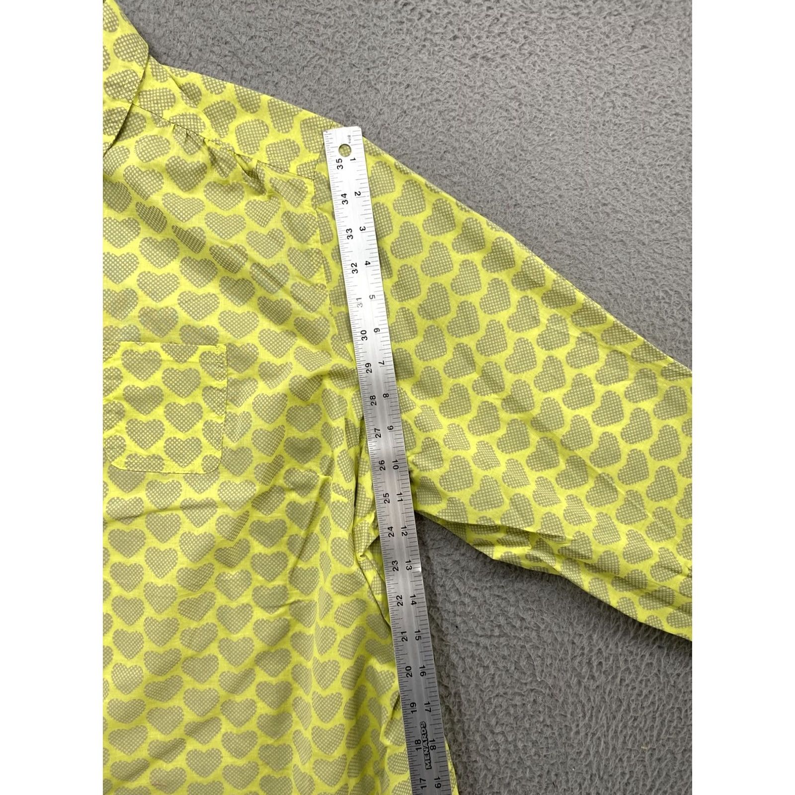 Vintage VINTAGE Cato Shirt Button-Up Heart Pattern Long Sleeve Green Women’s 26/28W NEW Size 4XL / US 24-26 - 7 Thumbnail