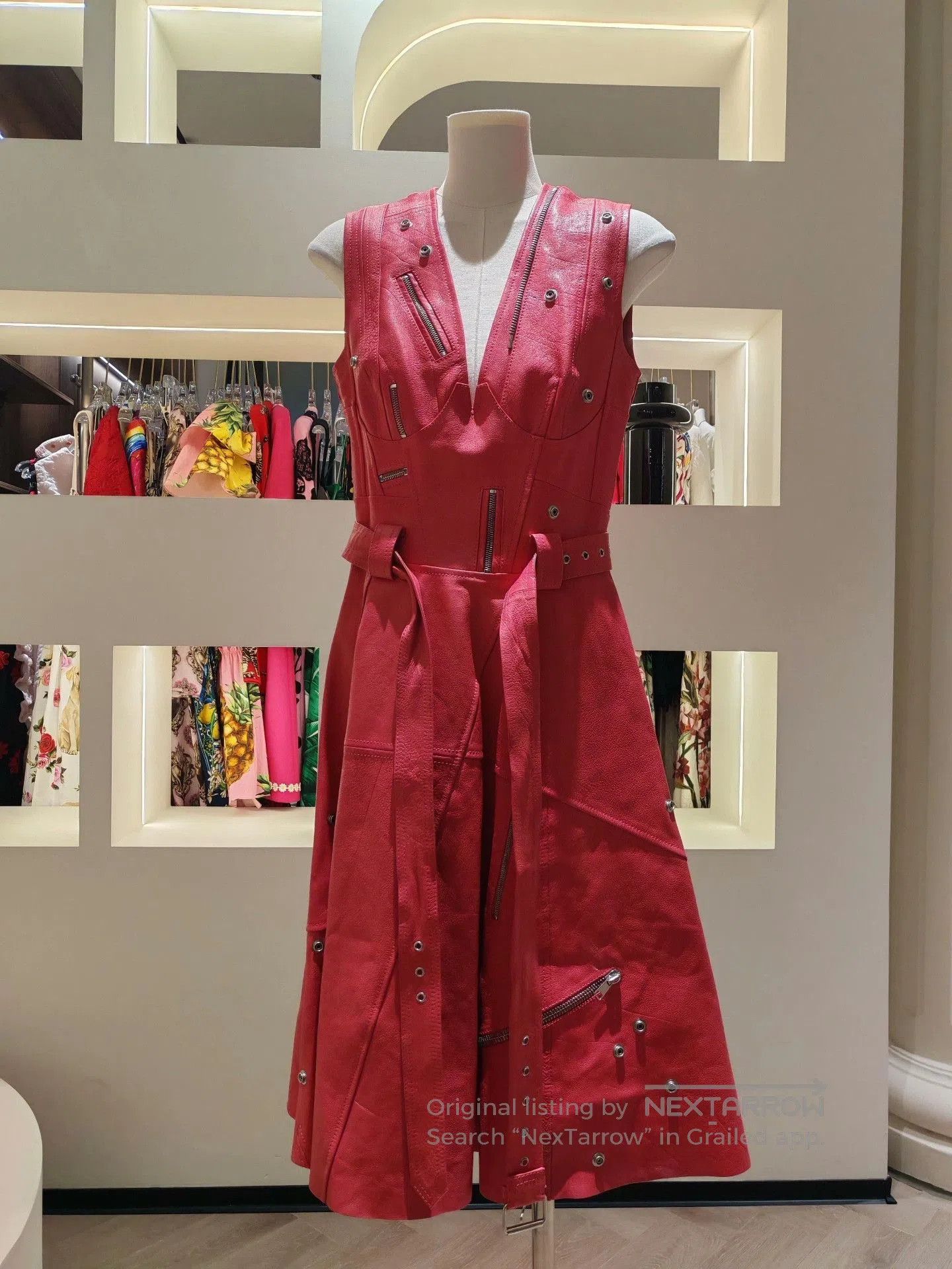 Alexander McQueen Alexander McQueen Leather Dress. Size M / US 6-8 / IT 42-44 - 1 Thumbnail