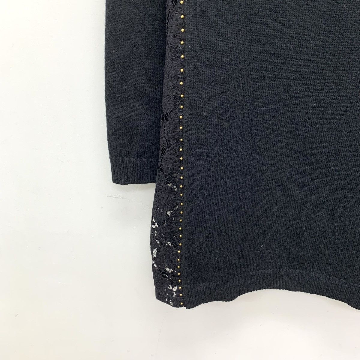 Valentino Valentino Black Wool Crew Neck Long Sleeve Knit Dress K26WX Size S / US 4 / IT 40 - 4 Thumbnail