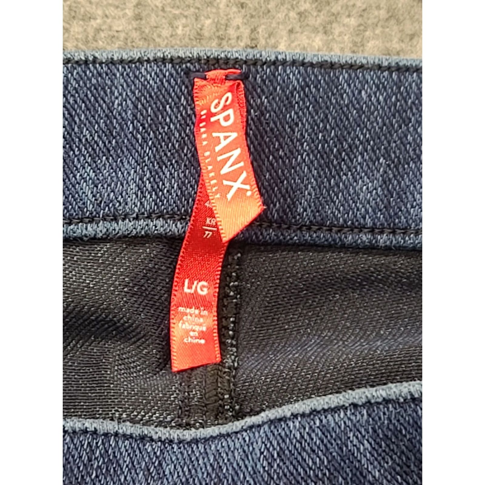 Spanx Spanx Jeans Womens L Ankle Cut High Rise Slimming Shapewear Jeggings Distressed Blue Denim Size 36" / US 14 / IT 50 - 2 Thumbnail