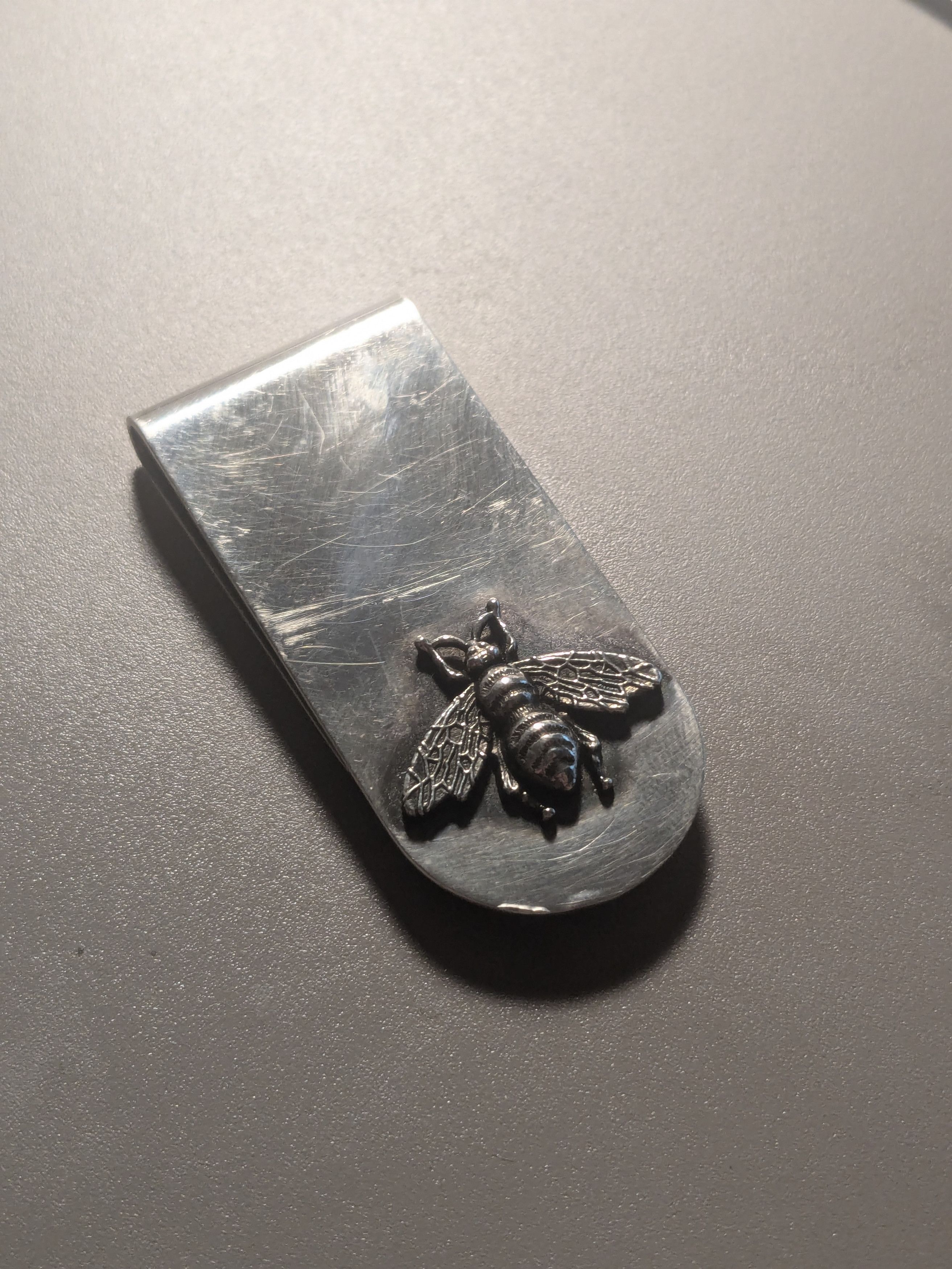 Gucci GUCCI Sterling Silver Ag 925 Money Clip Textured Bee Size ONE SIZE - 4 Thumbnail