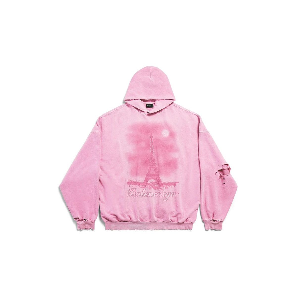 Balenciaga Balenciaga „Paris Moon“ faded pink distressed hoodie Sz2 NEW Size US M / EU 48-50 / 2 - 2 Thumbnail