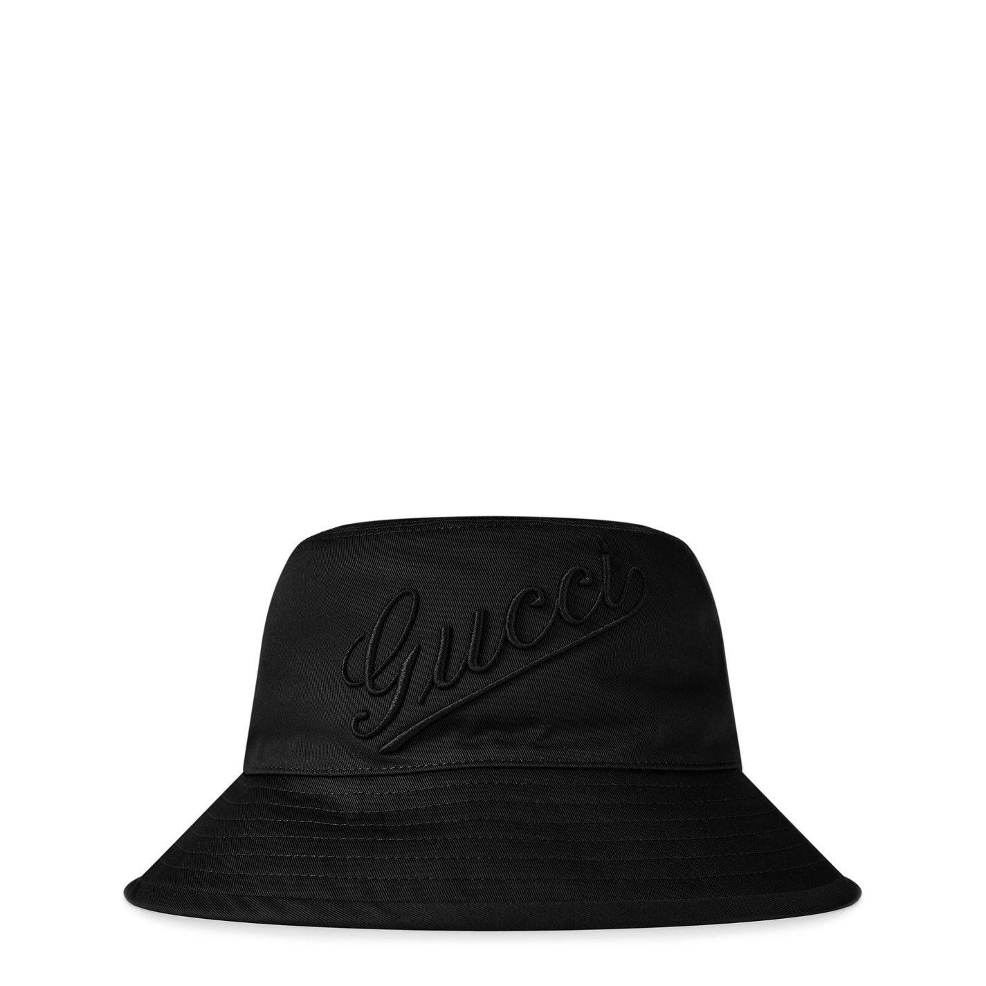 GUCCI Embroidered Script Bucket Hat - 55 S
