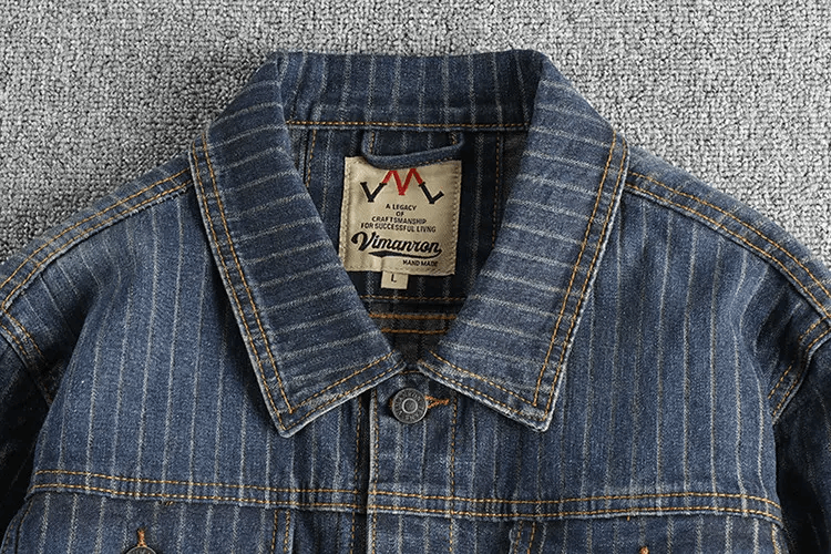 Other American Retro Striped Old Vintage Washed Denim Jacket Size US L / EU 52-54 / 3 - 3 Thumbnail