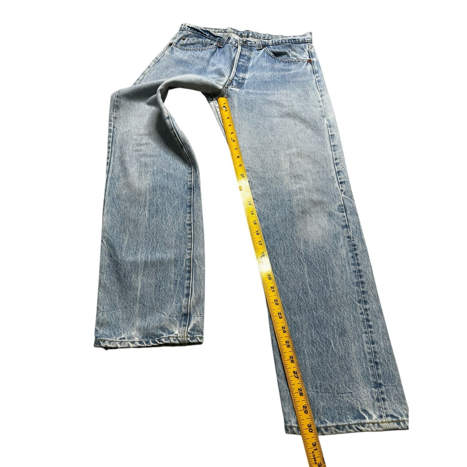Levi's Vintage 80s Levis 501 Jeans Mens 32x30 Blue Denim distress Size US 32 / EU 48 - 8 Thumbnail