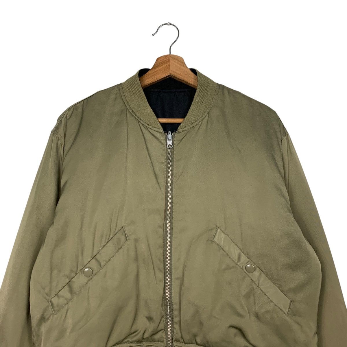 MOUSSY MOUSSY Green Black Reversible Bomber Jacket #2355-C105 Size ONE SIZE - 2 Thumbnail