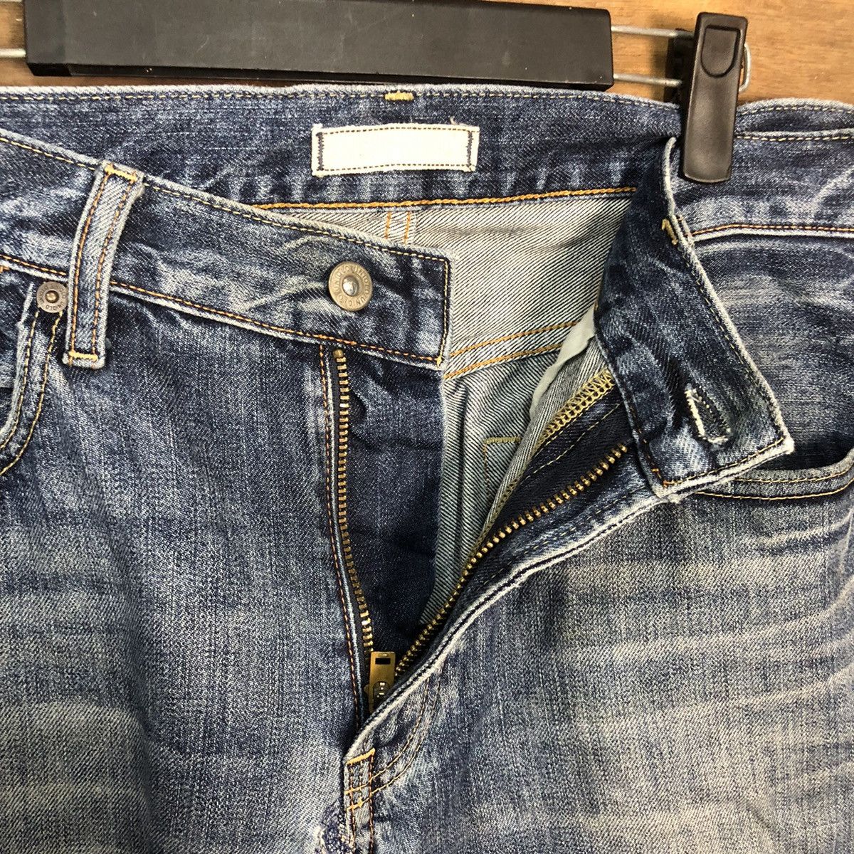 Japanese Brand Uniqlo selvedge Jeans Blue Denim Pants #7312 Size US 30 / EU 46 - 12 Thumbnail